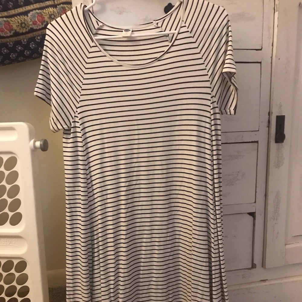Small black and white striped dress